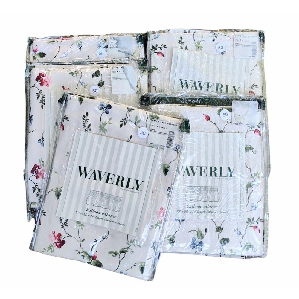 Set Of 5 Waverly Home Fashions Balloon Valance 79 x 14 Berry Lane Blousson Vines
